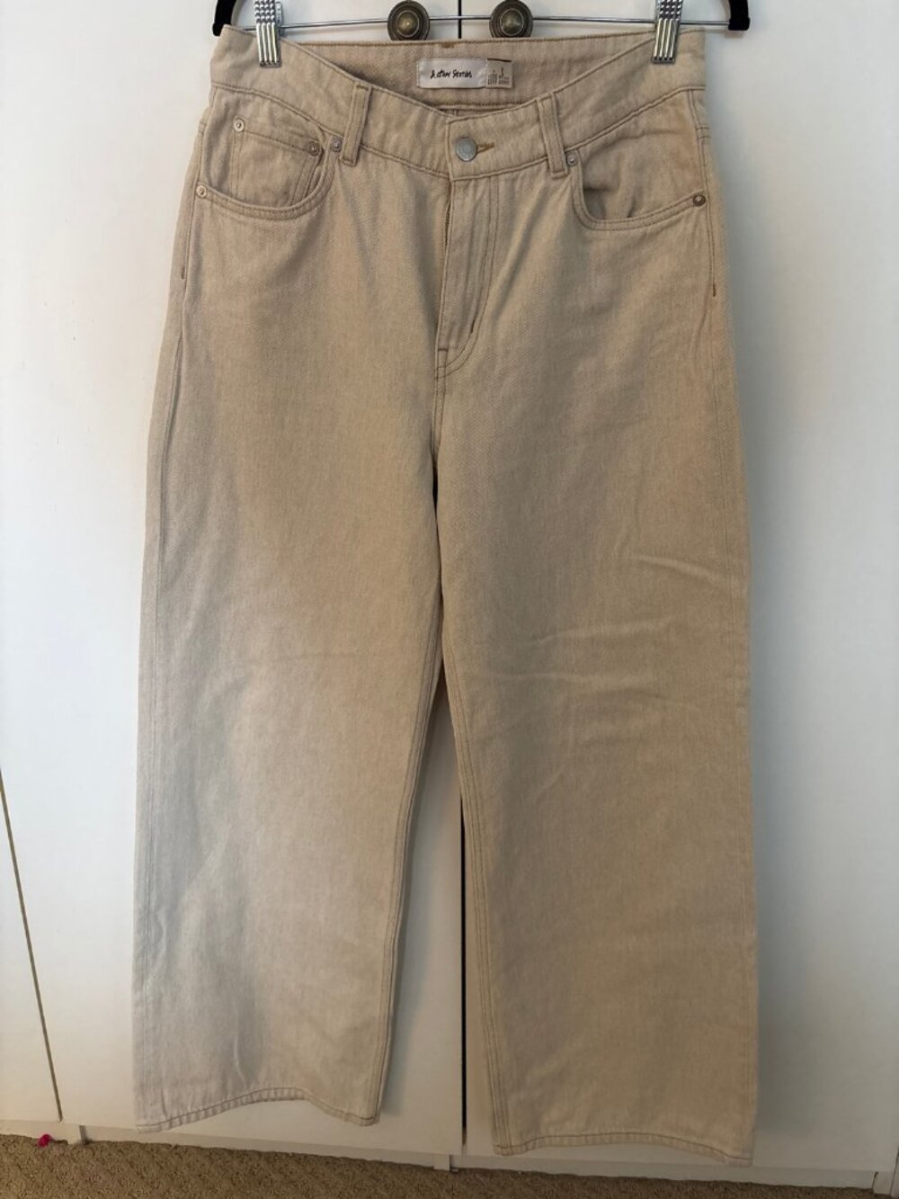 & Other Stories Cream Wide Leg Jeans, High Rise, Size 8 EUC